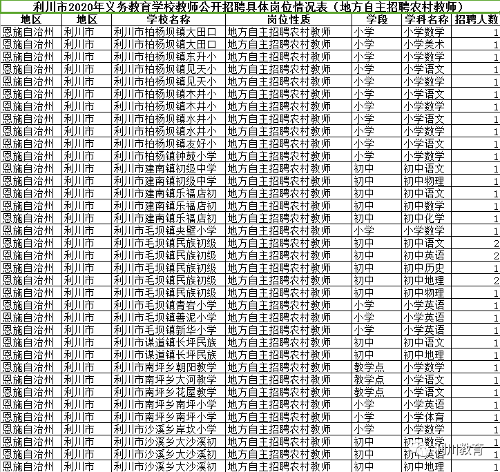 利川市初中最新招聘信息全面解析