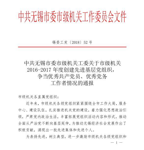 无锡市质量技术监督局最新人事任命公告